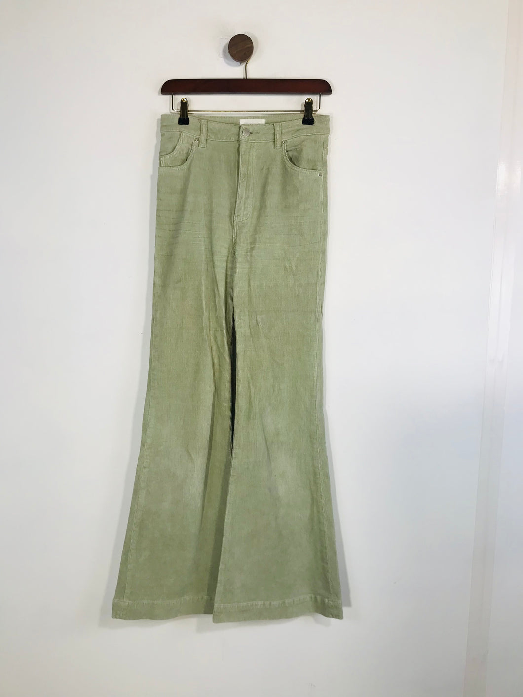 Rolla’s Women's High Waist Flare Corduroy Trousers | W27 UK8-10 | Green