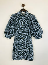 Load image into Gallery viewer, Ganni Women&#39;s Balloon Sleeve Shirt Dress | 36 | Blue
