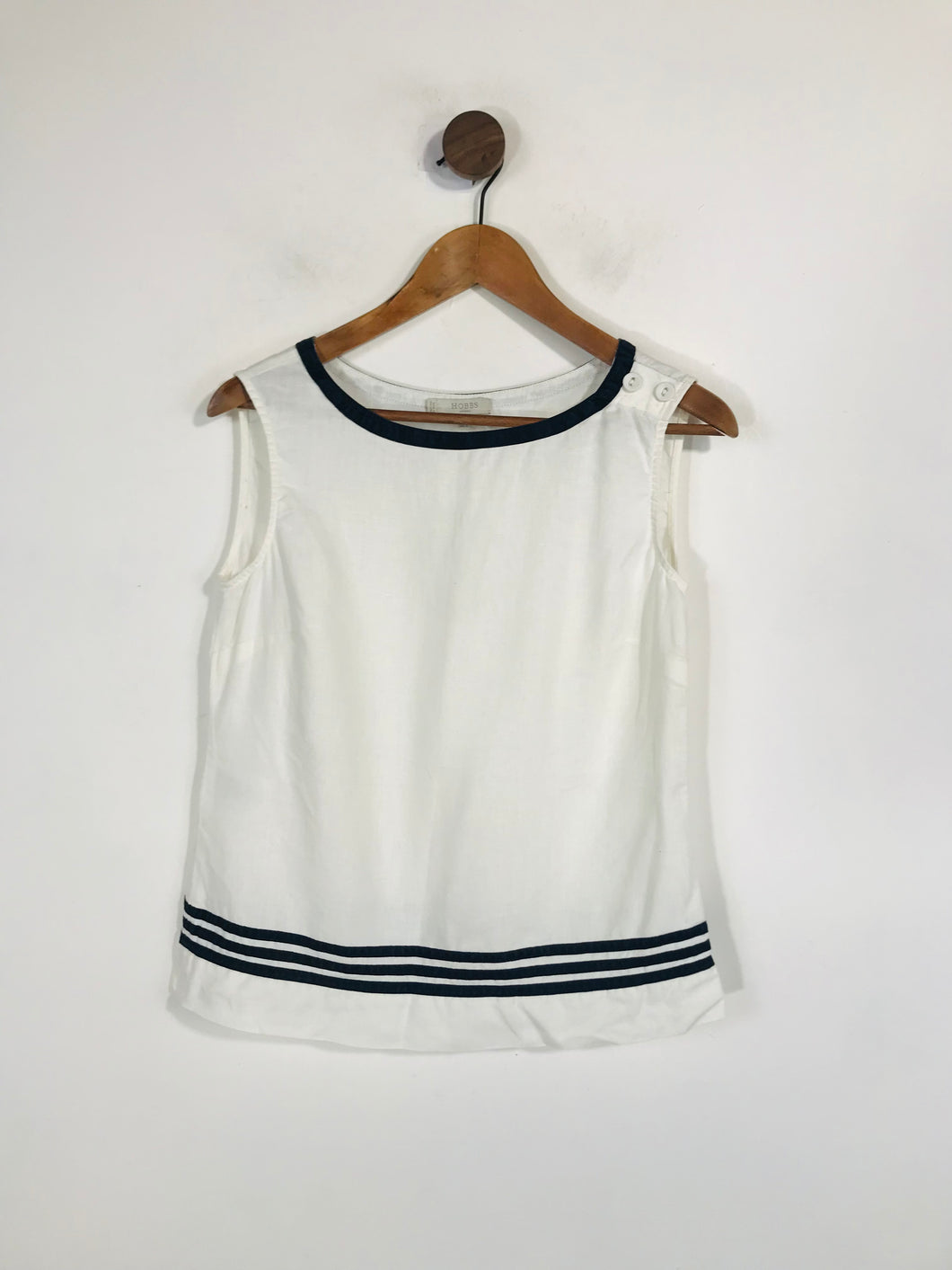 Hobbs Women's Linen Striped Tank Top | UK8 | White