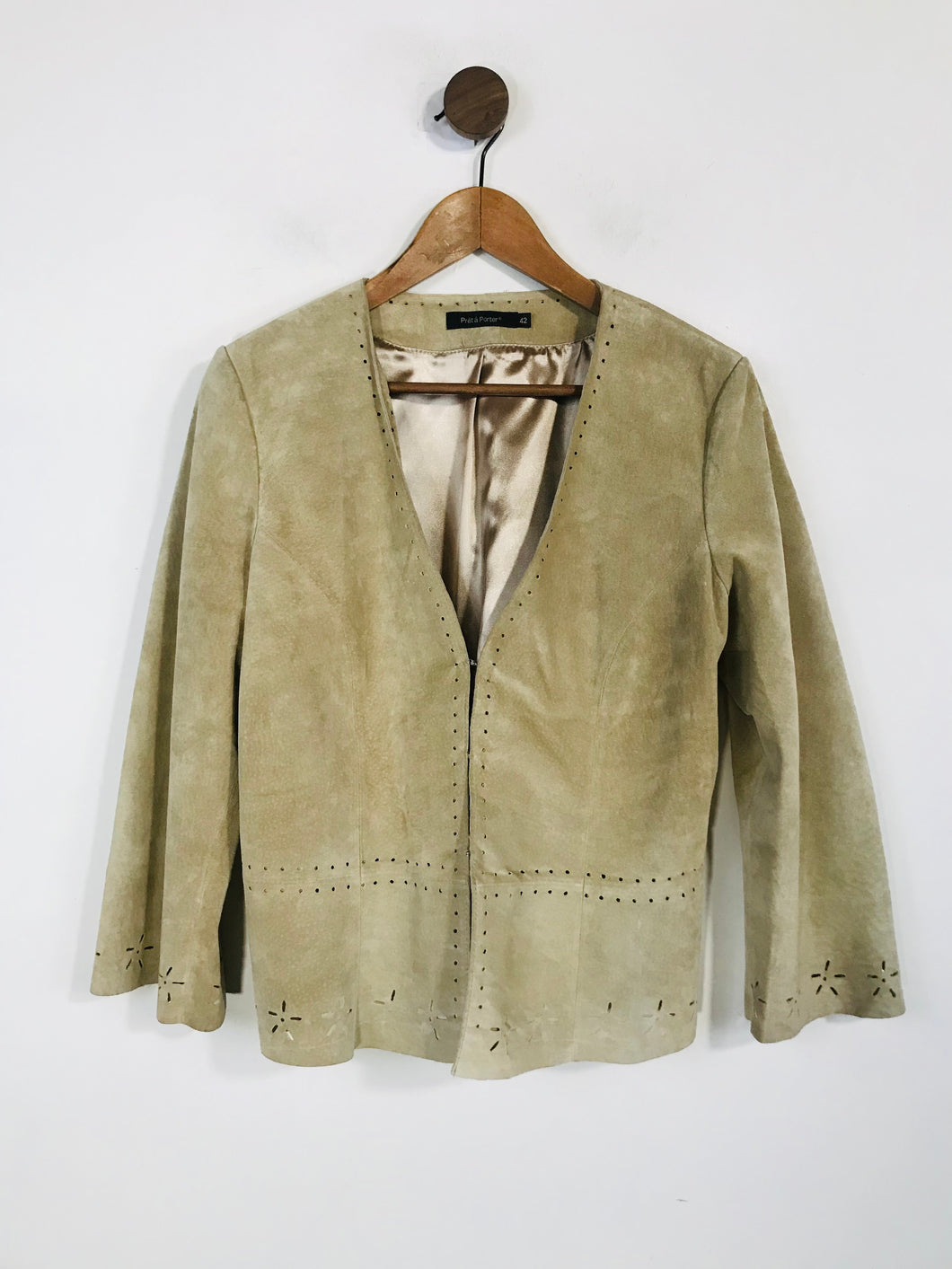 Pret a Porter Women's Suede Blazer Jacket | EU42 UK14 | Beige