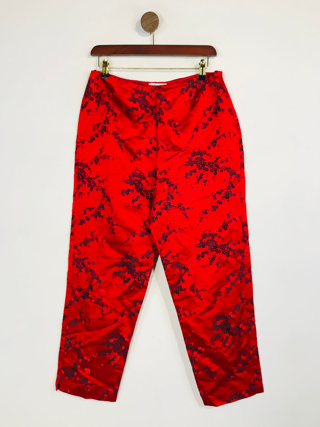 Due per Due Women's Floral Vintage Casual Trousers | UK10 | Red