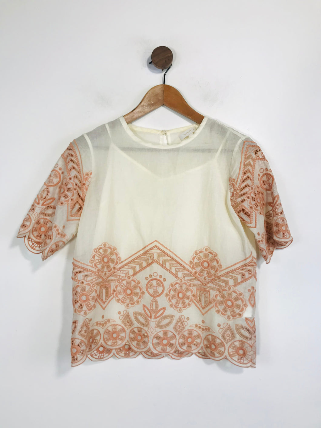 Intropia Women's Embroidered Lace T-Shirt | EU36 UK8 | White