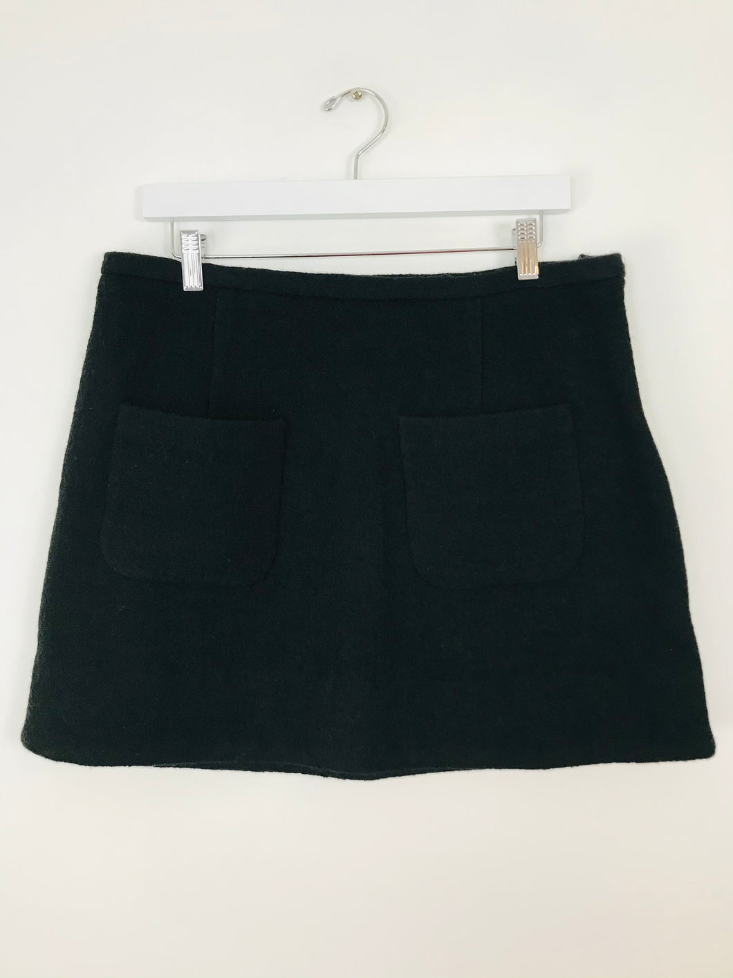 Hush Women’s Wool A-Line Mini Skirt | UK14 | Black