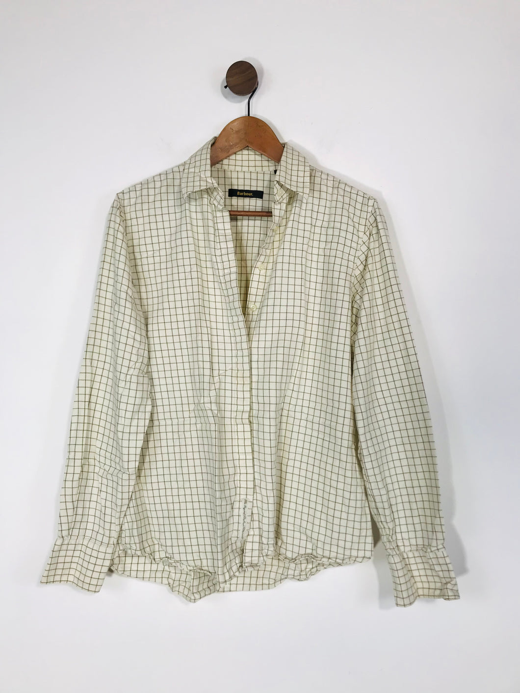 Barbour Women's Check Long Sleeve Button-Up Shirt | UK12 | Beige