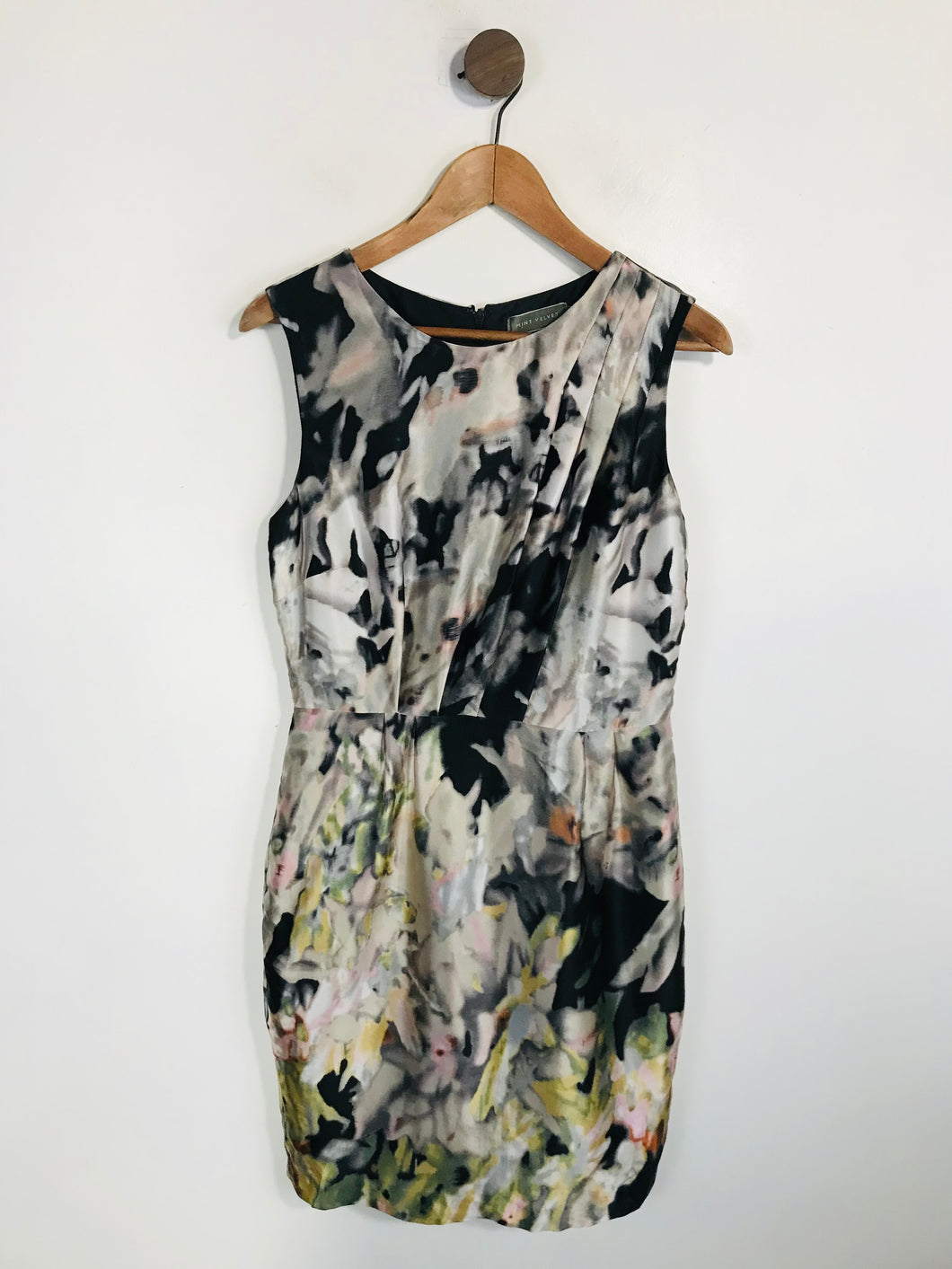 Mint Velvet Women's Silk Pleated Sheath Dress | UK12 | Multicoloured