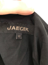Load image into Gallery viewer, Jaeger Women’s V Neck Sleeveless Midi Dress | UK12 | Black
