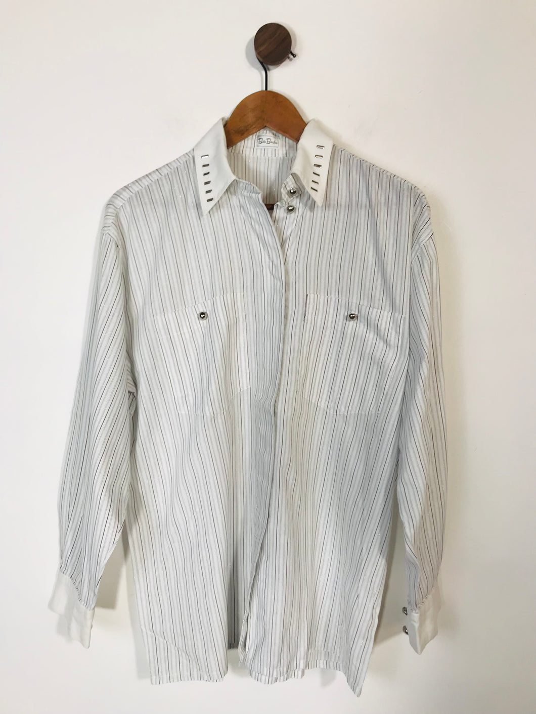 Betty Barclay Women's Cotton Striped Button-Up Shirt | UK10 | White