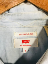 Load image into Gallery viewer, Levi’s Women&#39;s Boyfriend Fit Denim Look Button-Up Shirt | L UK14 | Blue
