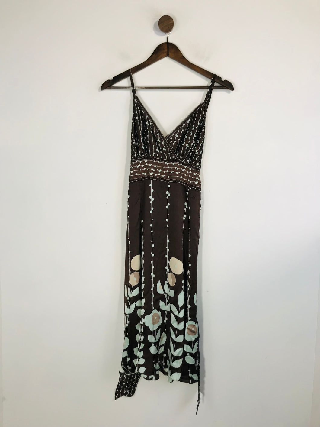Ted Baker Women's Silk Floral A-Line Dress | 2 UK10 | Brown