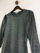 Load image into Gallery viewer, Whistles Women&#39;s Puff Sleeve Metallic T-Shirt | UK8 | Grey
