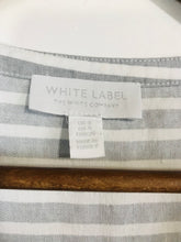 Load image into Gallery viewer, The White Company Women&#39;s Striped Linen Shirt Dress | UK8 | Grey
