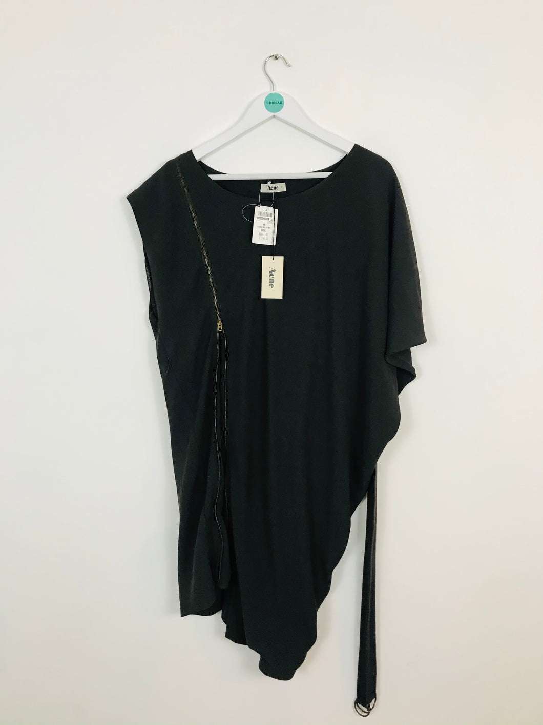 Acne Women’s Asymmetric Midi Dress NWT | UK 12 | Green Brown
