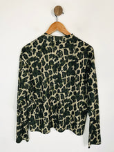 Load image into Gallery viewer, Zara Women&#39;s Leopard Print High Neck T-Shirt | L UK14 | Multicoloured
