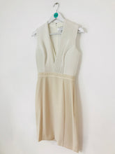 Load image into Gallery viewer, Reiss Women’s V Neck Pin-Tuck Sheath Mini Dress | UK8 | Cream White
