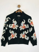 Load image into Gallery viewer, Alice + Olivia Women&#39;s Silk Embroidered Bomber Jacket | XS UK6-8 | Black

