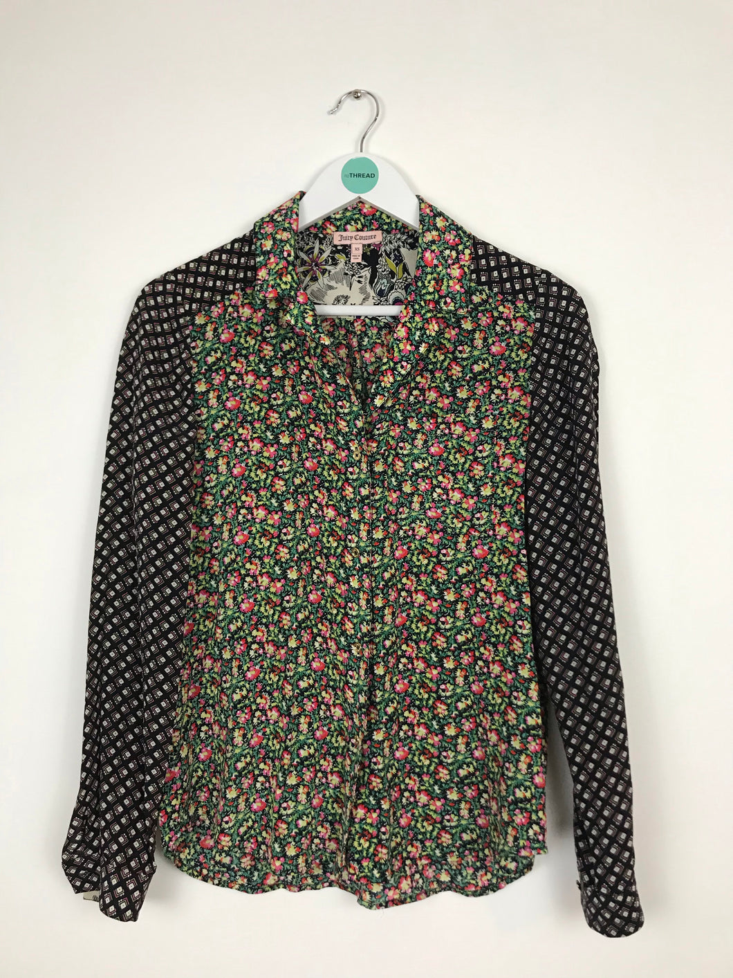 Juicy Couture Womens Floral Print 100% Silk Shirt | XS UK6