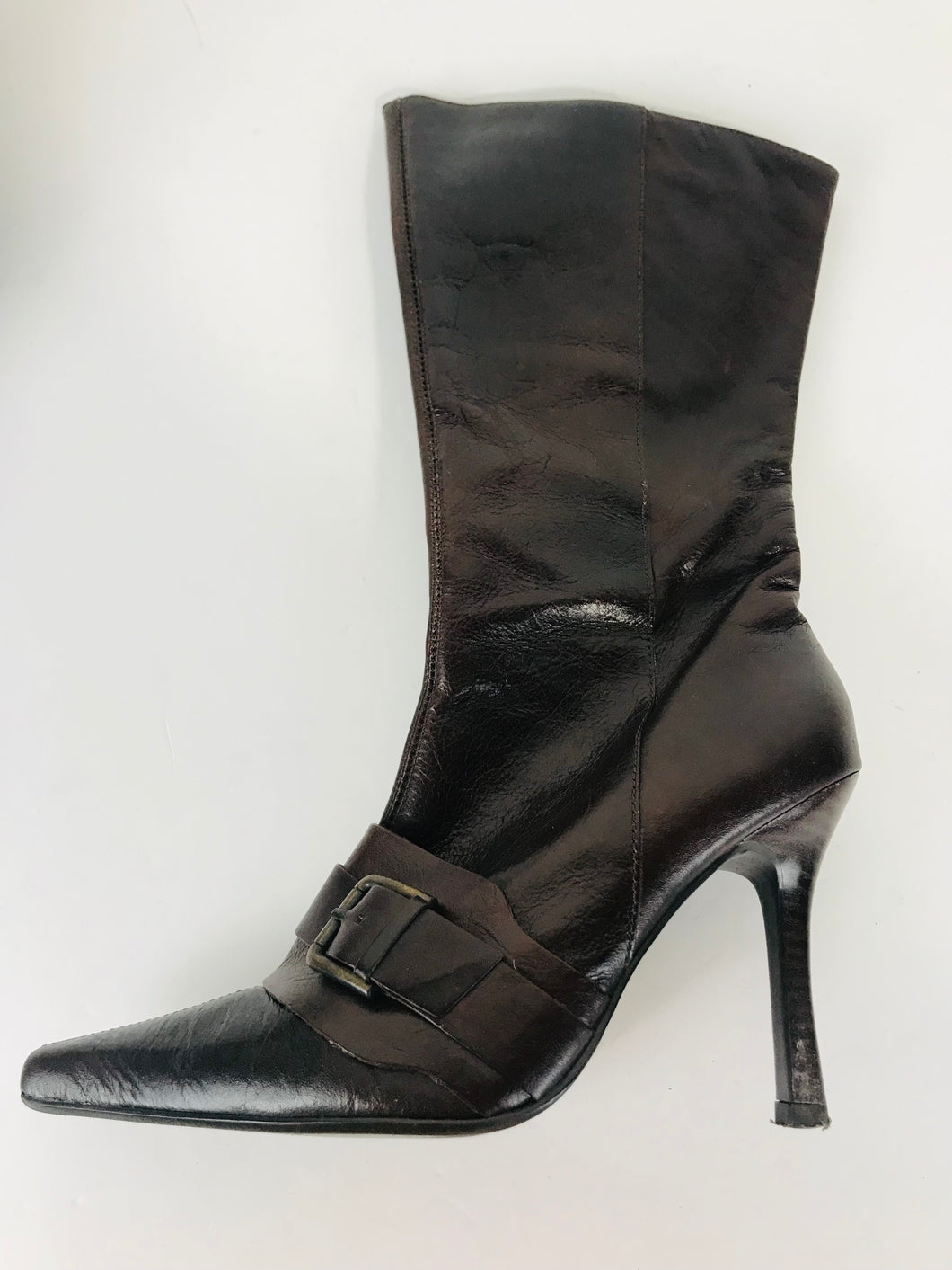 River Island Women's Leather Heeled Boots | UK4 | Brown