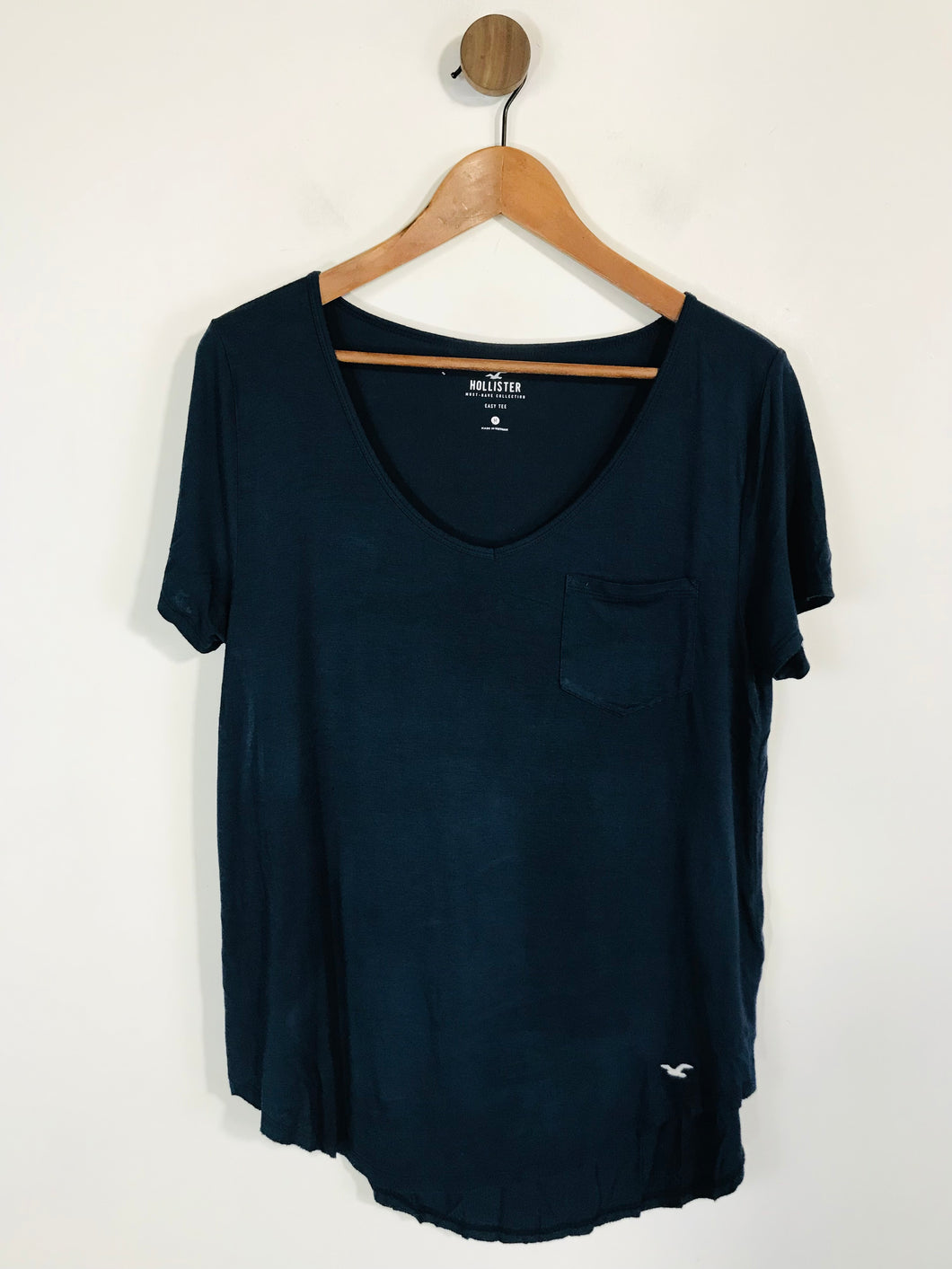 Hollister Women's V-Neck T-Shirt | M UK10-12 | Blue