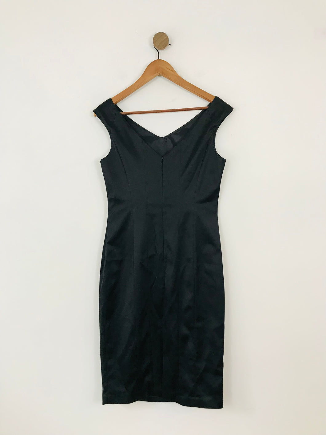 Coast Women's Fitted Satin Midi Dress | UK12 | Black