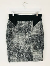 Load image into Gallery viewer, Whistles Women’s Graphic Jersey Pencil Skirt | UK14 | Grey Black
