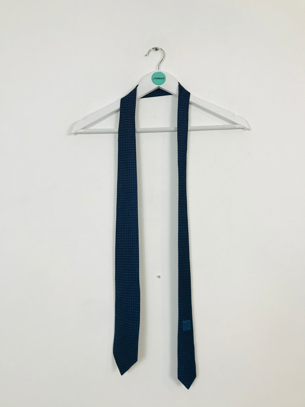 Hermès Men’s Branded Silk Suit Tie | Blue