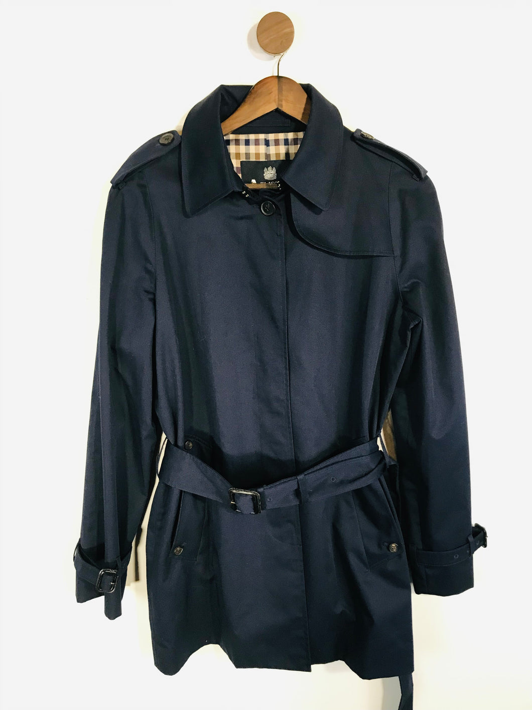 Aquascutum Women's Cotton Trench Coat | IT44 UK12 | Blue