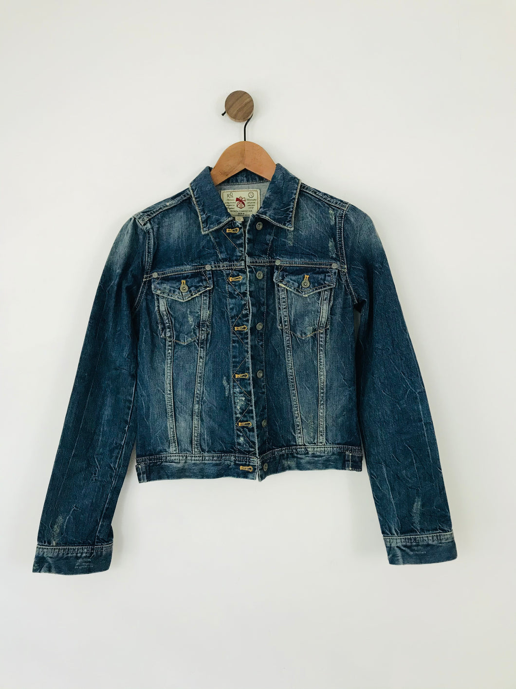 French Connection Women's Distressed Denim Jacket | UK8 | Blue