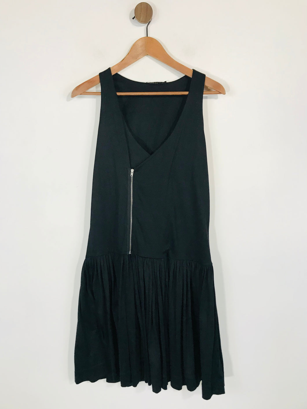 Cos Women's Cotton Ruched A-Line Dress | S UK8 | Black