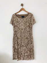 Load image into Gallery viewer, Phase Eight Women&#39;s Smart Embroidered A-Line Dress NWT | UK16 | Brown
