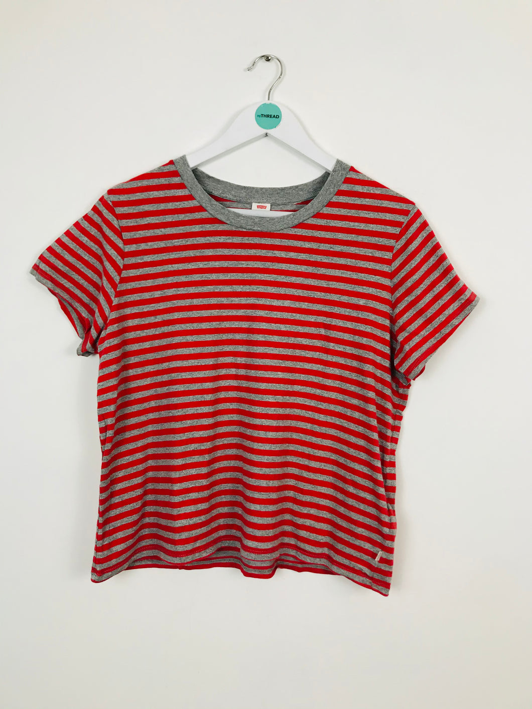 Levi’s Womens Stripe T-shirt | UK10 | Red and grey