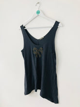 Load image into Gallery viewer, Jigsaw Women’s Embroidered Bow Tank Top | L UK14 | Grey
