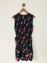 Load image into Gallery viewer, AllSaints Women’s Silk Floral V-Neck Tie Waist Dress | UK10 | Navy Blue
