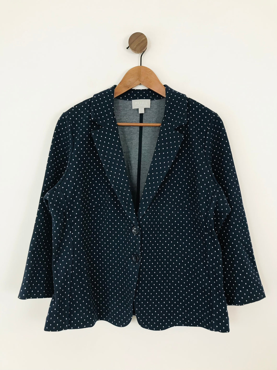 Pure Collection Women's Polka Dot Blazer Jacket | UK18 | Blue