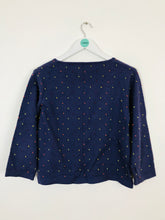 Load image into Gallery viewer, Patsy Seddon for Phase Eight Embroidered Polka-Dot Knit Cardigan | UK16 | Blue
