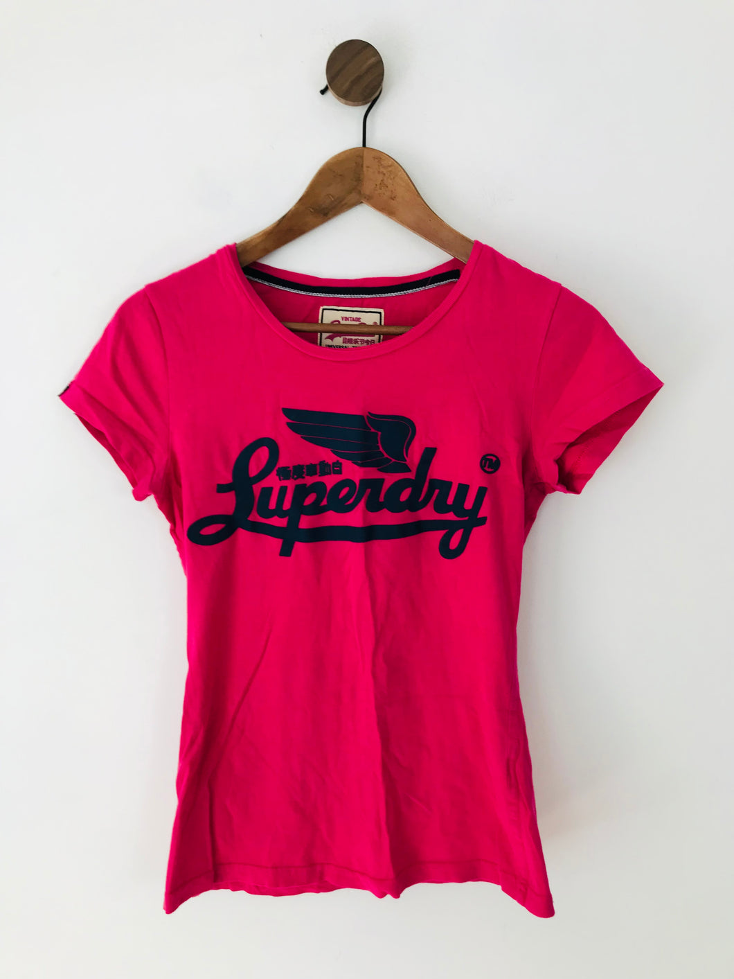 Superdry Women's Cotton Fitted Graphic Logo T-Shirt | S UK8 | Pink