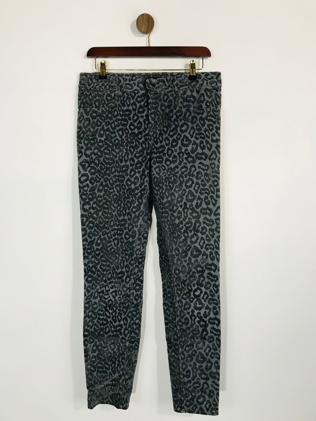 Karen Millen Women's Leopard Pint Skinny Jeans | UK12 | Grey