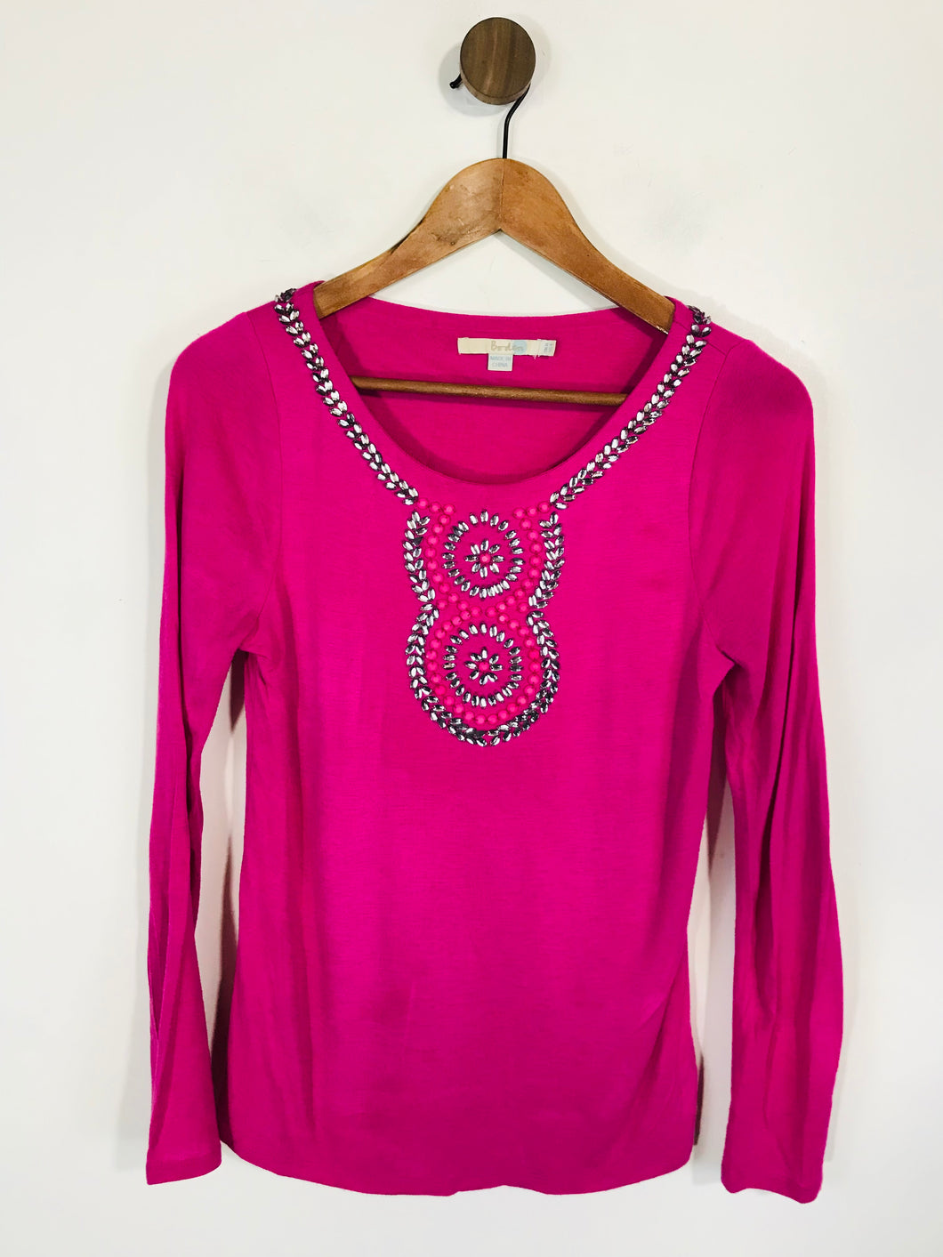 Boden Women's Beaded T-Shirt | UK8 | Pink