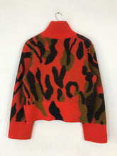Load image into Gallery viewer, Arket Women’s Oversized Alpaca Wool Leopard Print Roll Neck Jumper | S UK8-10 | Red
