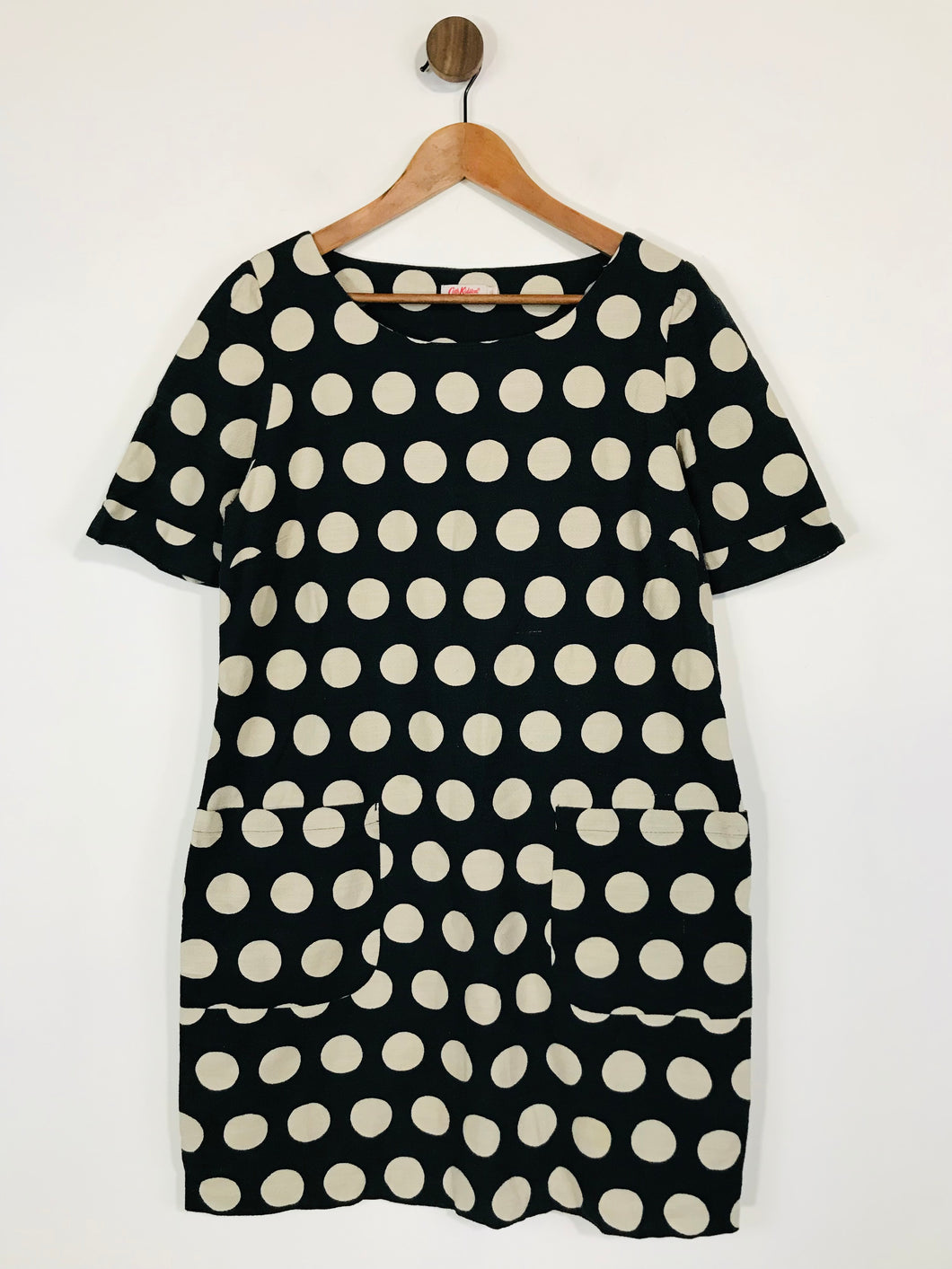 Cath Kidston Women's Cotton Polka Dot Shift Dress | UK12 | Black