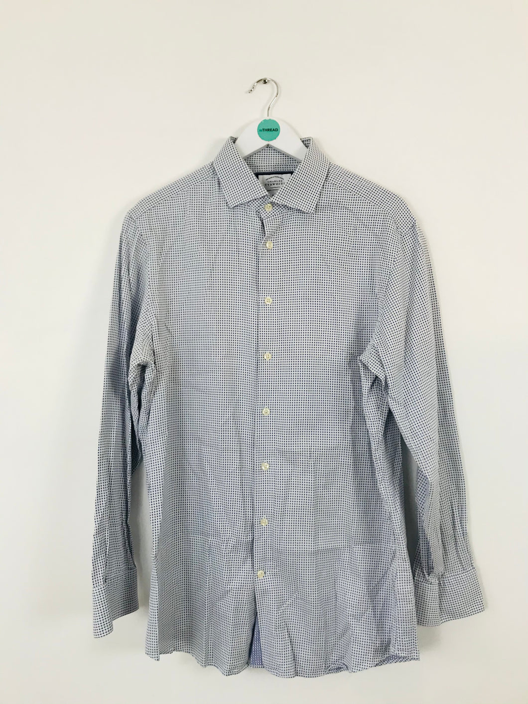 Charles Tyrwhitt Men’s Long Sleeve Check Shirt | L | Blue