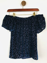 Load image into Gallery viewer, Hollister Women&#39;s Velvet Off The Shoulder Blouse | S UK8 | Blue
