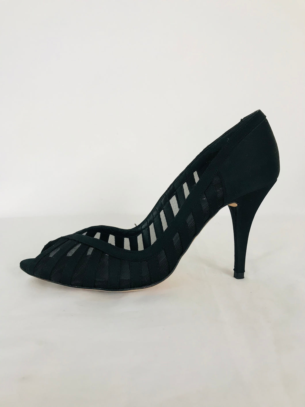 Kurt Geiger Women’s Mesh Open Toe Heels | 39 | Black