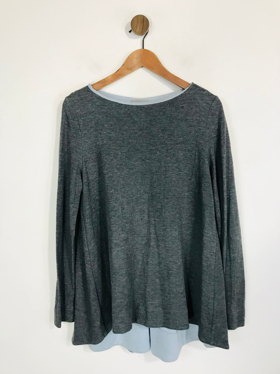 COS Women's Long Sleeve T-Shirt | M UK10-12 | Grey