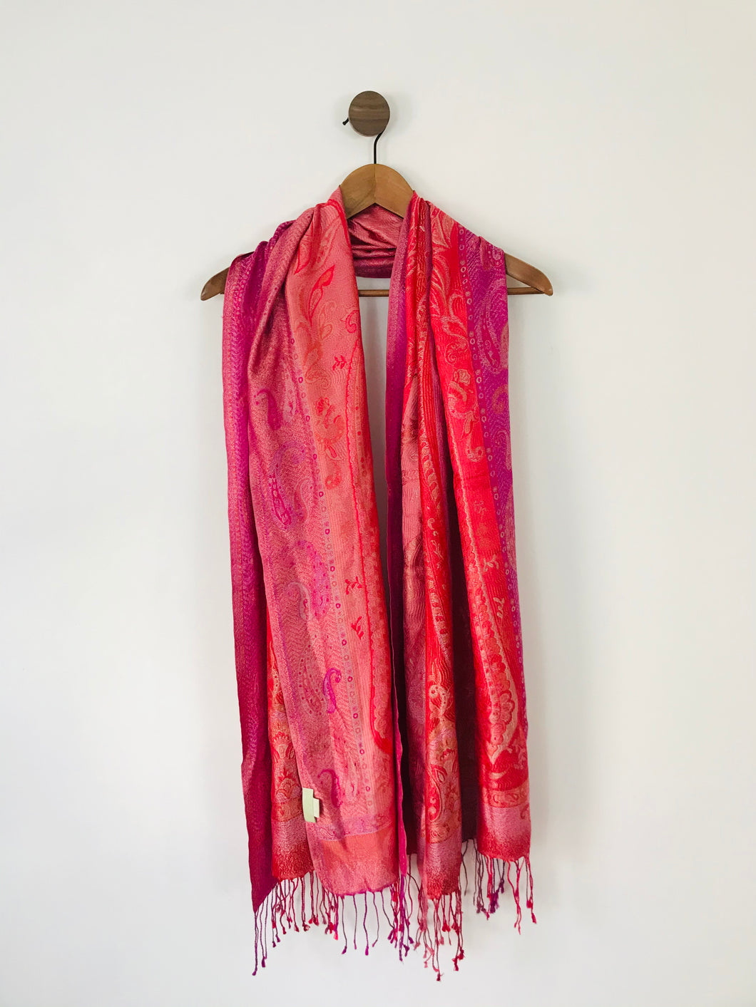 Pétanu by Pashma Women’s Paisley Silk Scarf Shawl Wrap | One Size | Pink