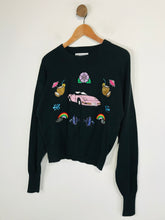 Load image into Gallery viewer, Wildfox Women&#39;s Embroidered Jumper NWT | XS UK6-8 | Blue
