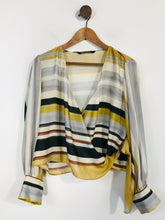 Load image into Gallery viewer, Zara Women&#39;s Striped Wrap Blouse | L UK14 | Multicoloured
