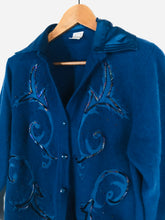 Load image into Gallery viewer, Country Casuals Women&#39;s Wool Embroidered Cardigan | M UK10-12 | Blue
