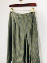Load image into Gallery viewer, French Connection Women&#39;s Silk Striped A-Line Skirt | UK10 | Green
