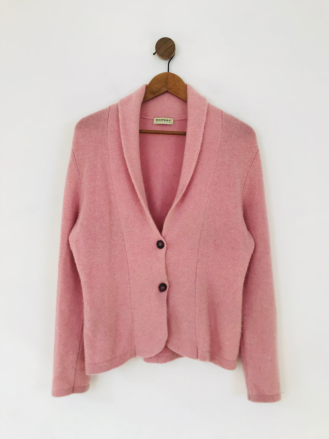 Repeat Cashmere Women's Cashmere Roll Neck Cardigan | UK12 | Pink