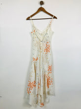 Load image into Gallery viewer, Sisley Women&#39;s Floral V-Neck Asymmetrical Slip Midi Dress | XS UK6-8 | White
